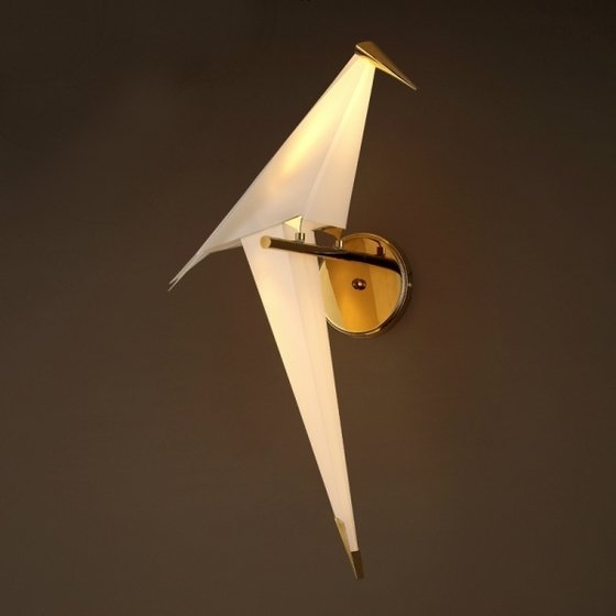 Origami bird wall lamp