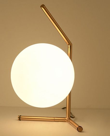 Milan minimalism brush brass ic light table lamp modern triangle art deco metal frosted glass le