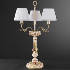 Настольная лампа с абажуром La Lampada TLG 1206/3.26 Ceramic Madreperla