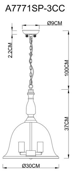 Podvesnaya lyustra arte lamp bell a7771sp 3cc 1