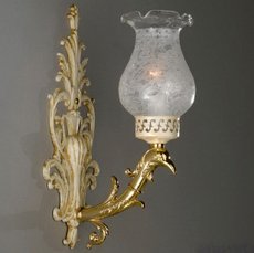 Бра с арматурой цвета белое золото, стеклянными плафонами Paderno Luce WB.3866/1.17 PECCHIOL
