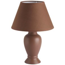 Настольная лампа с арматурой коричневого цвета, текстильными плафонами Brilliant 92724/20