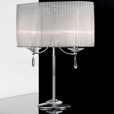 Настольная лампа с арматурой хрома цвета, плафонами белого цвета IDL 9027/2L