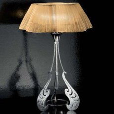 Настольная лампа с арматурой хрома цвета, текстильными плафонами IDL 9032/1L