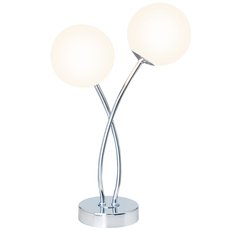 Настольная лампа с арматурой хрома цвета, плафонами белого цвета Brilliant G39642/75