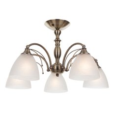 Люстра с стеклянными плафонами IDLamp 273/5PF-Oldbronze