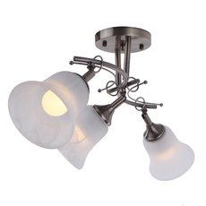 Светильник с стеклянными плафонами белого цвета IDLamp 851/3PF-Oldbronze