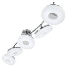 Светильник с пластиковыми плафонами белого цвета IDLamp 107/5PF-LEDWhitechrome