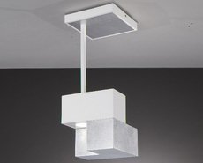 Светильник с металлическими плафонами белого цвета La Lampada PL 101/1G Wood Silver L.