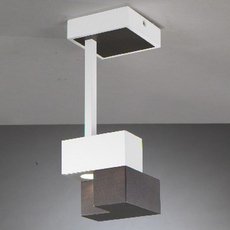 Светильник с металлическими плафонами белого цвета La Lampada PL 101/1P Wood Wenge