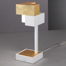 Настольная лампа с плафонами белого цвета La Lampada TL 101/1P Wood Gold