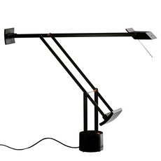 Настольная лампа с арматурой чёрного цвета, плафонами чёрного цвета Artemide A009210 (Richard Sapper)