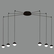 Светильник с арматурой чёрного цвета, плафонами белого цвета ACB ILUMINACION 3818/6 (C38186N)