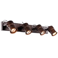 Спот с арматурой коричневого цвета, металлическими плафонами Favourite 2025-4W