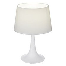 Настольная лампа с текстильными плафонами белого цвета Ideal Lux LONDON TL1 SMALL BIANCO