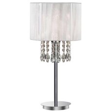 Настольная лампа с арматурой хрома цвета, плафонами белого цвета Ideal Lux OPERA TL1 BIANCO