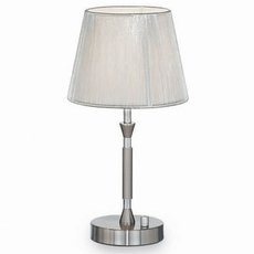 Настольная лампа с арматурой никеля цвета, текстильными плафонами Ideal Lux PARIS TL1 SMALL