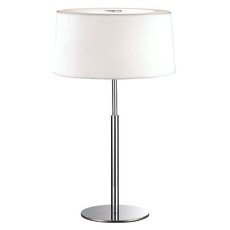 Настольная лампа с арматурой хрома цвета, плафонами белого цвета Ideal Lux HILTON TL2 BIANCO
