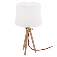Настольная лампа с плафонами белого цвета Ideal Lux YORK TL1 WOOD