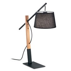 Настольная лампа с арматурой чёрного цвета, текстильными плафонами Ideal Lux EMINENT TL1 NERO
