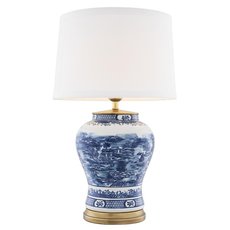 Настольная лампа с арматурой синего цвета, плафонами бежевого цвета EICHHOLTZ 112085