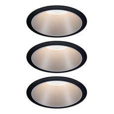 Точечный светильник с арматурой чёрного цвета, плафонами серебряного цвета Paulmann 93408