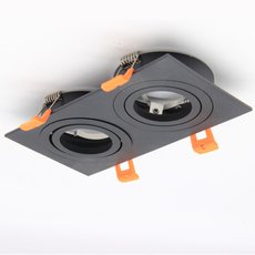 Точечный светильник с металлическими плафонами чёрного цвета Elvan TCH-111-2S-BK