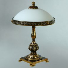 Настольная лампа с арматурой бронзы цвета, плафонами белого цвета AMBIENTE by BRIZZI 02155T/3 PB