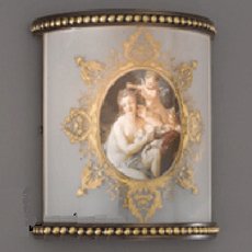 Бра с арматурой бронзы цвета, стеклянными плафонами Paderno Luce WB.416/1.40 NOCE-MADONNA