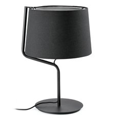 Настольная лампа с арматурой чёрного цвета, текстильными плафонами Faro Barcelona 29333