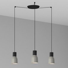 Светильник с арматурой чёрного цвета, плафонами серого цвета Faro Barcelona 68591-3L