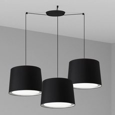 Светильник с арматурой чёрного цвета, текстильными плафонами Faro Barcelona 64314-56-3L