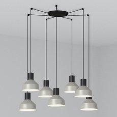 Светильник с металлическими плафонами серого цвета Faro Barcelona 68593-7L