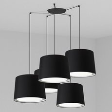 Светильник с арматурой чёрного цвета, текстильными плафонами Faro Barcelona 64314-56-5L