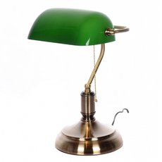 Настольная лампа с арматурой бронзы цвета, стеклянными плафонами LUMINA DECO LDT 305 GR