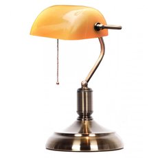 Настольная лампа с арматурой бронзы цвета, стеклянными плафонами LUMINA DECO LDT 305 YL