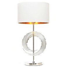 Настольная лампа с арматурой хрома цвета, плафонами белого цвета LUMINA DECO LDT 5531 CHR+WT
