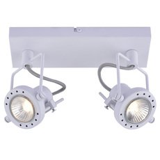 Спот с арматурой белого цвета, металлическими плафонами Arte Lamp A4300AP-2WH