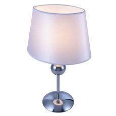 Настольная лампа с арматурой хрома цвета, текстильными плафонами Arte Lamp A4012LT-1CC