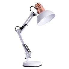 Настольная лампа с арматурой белого цвета, металлическими плафонами Arte Lamp A2016LT-1WH