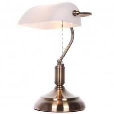 Настольная лампа с арматурой бронзы цвета, стеклянными плафонами LUMINA DECO 305-WT