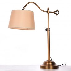 Настольная лампа с текстильными плафонами бежевого цвета LUMINA DECO 502-1 COPPER