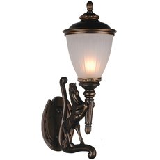 Светильник для уличного освещения с арматурой коричневого цвета, стеклянными плафонами Favourite 1334-1W