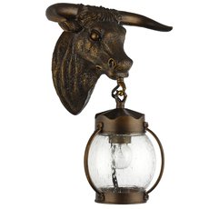 Светильник для уличного освещения с арматурой коричневого цвета, стеклянными плафонами Favourite 1847-1W