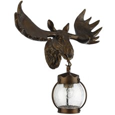 Светильник для уличного освещения с арматурой коричневого цвета, стеклянными плафонами Favourite 1848-1W