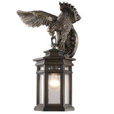 Светильник для уличного освещения с арматурой коричневого цвета, стеклянными плафонами Favourite 1458-1W