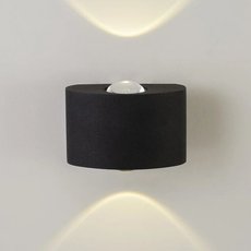 Светильник для уличного освещения с металлическими плафонами чёрного цвета AM Group AM307-2*1W-4000K BK
