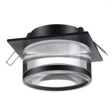 Точечный светильник с арматурой чёрного цвета, плафонами прозрачного цвета Novotech 370916