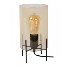 Настольная лампа с арматурой чёрного цвета, стеклянными плафонами Lucide 45566/01/62