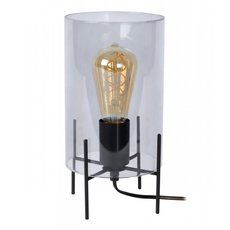 Настольная лампа с арматурой чёрного цвета, стеклянными плафонами Lucide 45566/01/65